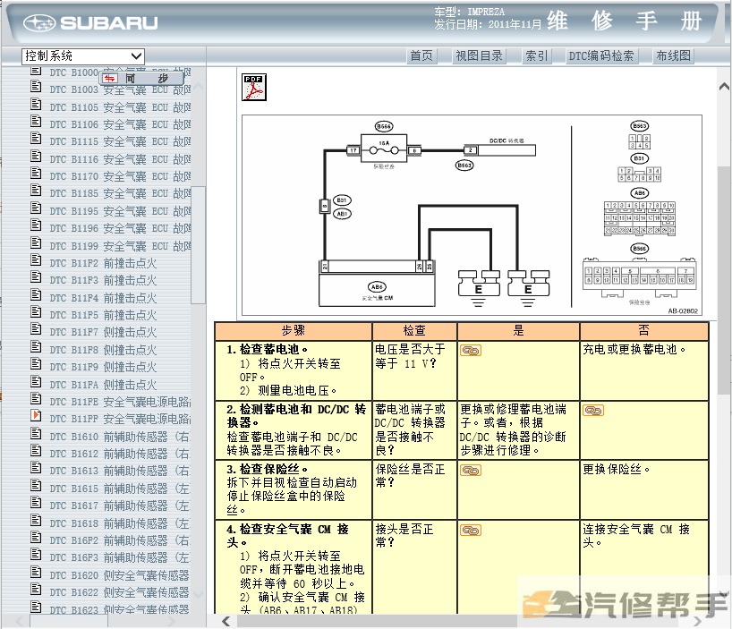 2012年款斯巴魯十代翼豹原廠維修手冊(cè)電路圖線路圖資料下載