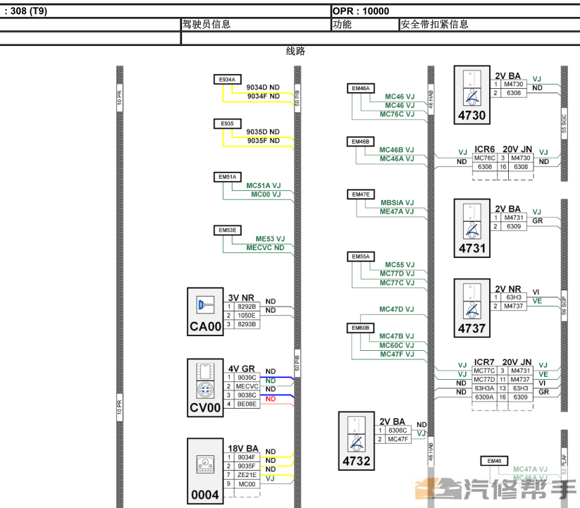 2015年款標致308S原廠維修手冊電路圖線路圖資料下載 