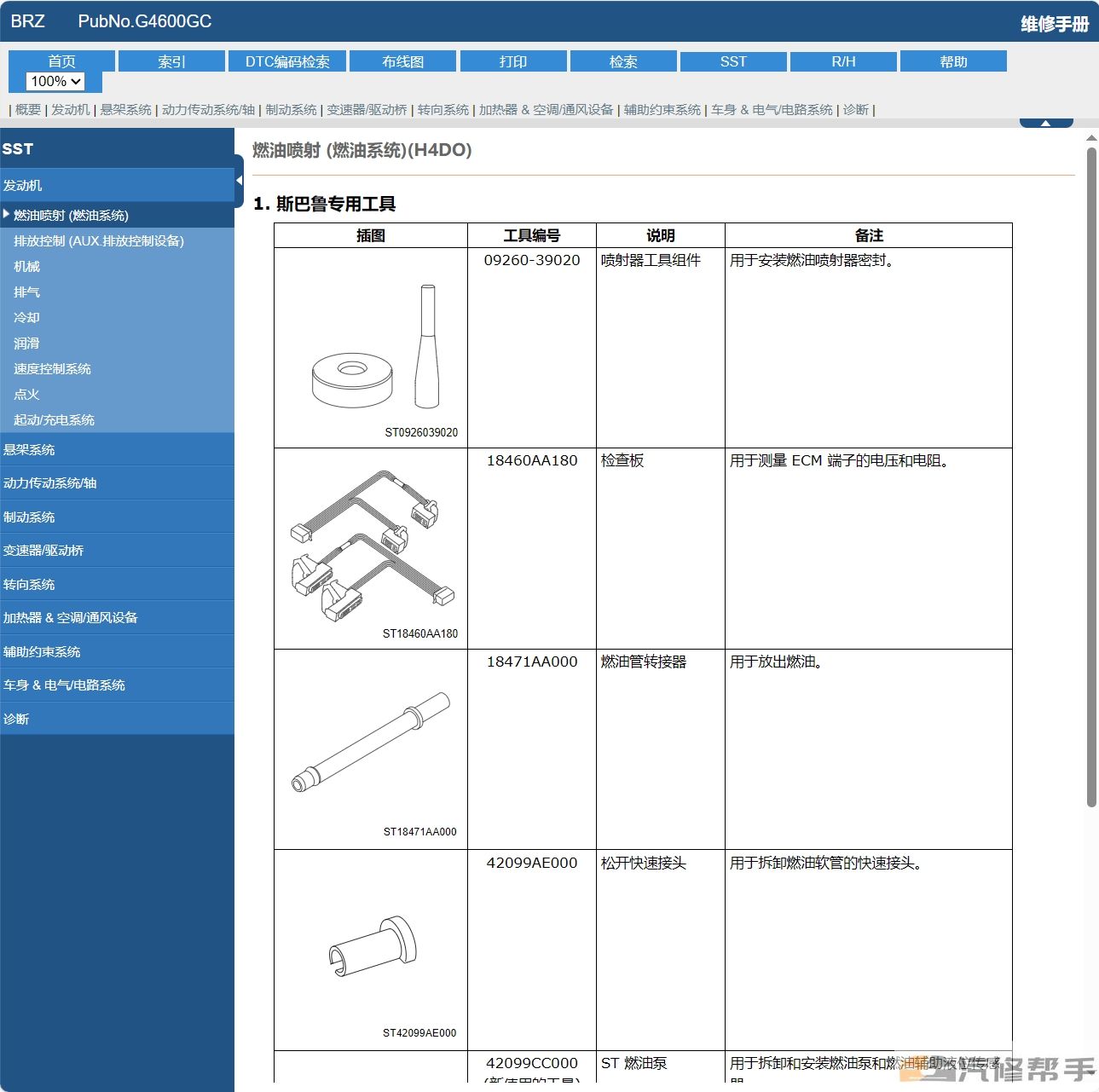 2022年斯巴魯BRZ原廠維修手冊和電路圖線路接線資料下載